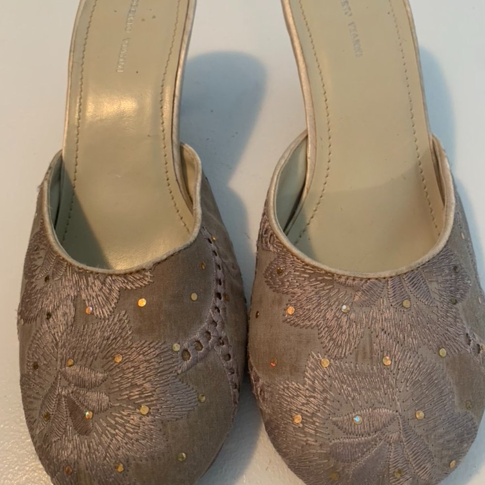 Roberto Vianni Embroidered Cloth Mules